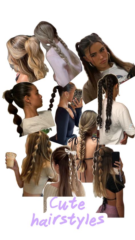 Cute hairstyles Hair Styles Cute For School, Simple Hairstyles For Sports, 1 Hair Tie Hairstyles, Easy Hairstyles For Medium Length Hair For School Teens, Hairstyles Teenage Girl, Cute White Girl Hairstyles, Easy Simple Hairstyles For Long Hair, Cute Hair Styles For Teens Easy, Teen Hairstyles Girls Easy