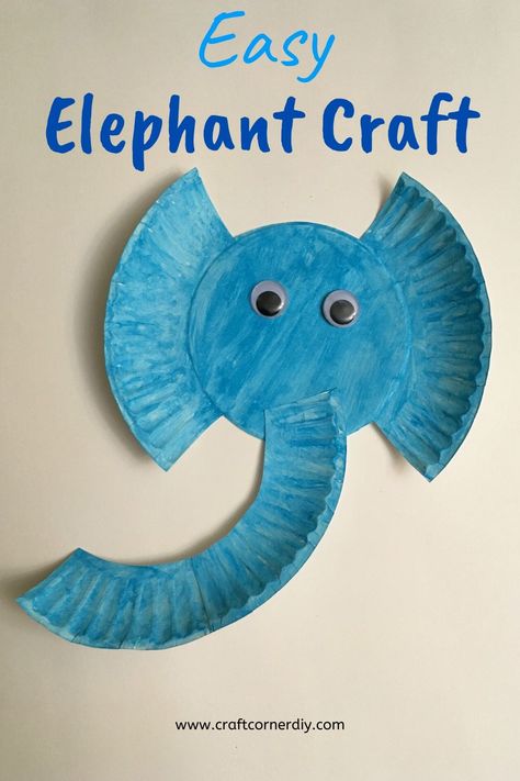 My kids love elephants and they love books with elephant characters.  They loved this elephant kids craft. #elephantcraft #kidscraft #craftforkids Elephant Craft, Safari Crafts, Monkey Room, Elephant Crafts, Paper Plate Crafts For Kids, Shapes Preschool, Animal Crafts For Kids, Paper Tray, Daycare Crafts