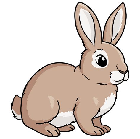 Famous Rabbits, Rabbit Easy Drawing, Rabbit Cartoon Images, Rabbit Drawing Easy, Rabbit Cartoon Drawing, Clip Art Animals, Draw A Rabbit, Rabbit Species, Rabbit Image