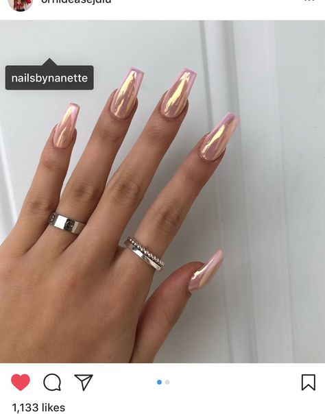 Long coffin nails, ballerina nails, chrome nails, festival nails, Coachella nails Ballerina Nails Chrome, Music Festival Nails, Nail Ballerina, Coachella Nails, Types Of Nails Shapes, Ballerina Nails Designs, Long Coffin Nails, Nails Ballerina, Pink Chrome Nails