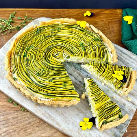 Courgette and Ricotta Tart Recipe - Whisk Ricotta Zucchini Tart, Yellow Courgette Recipe, Zucchini Tart Recipes, Mini Tarts Savory, Courgette Tart, Summer Quiche, Zucchini Tart, Ricotta Tart, Lucy Folk