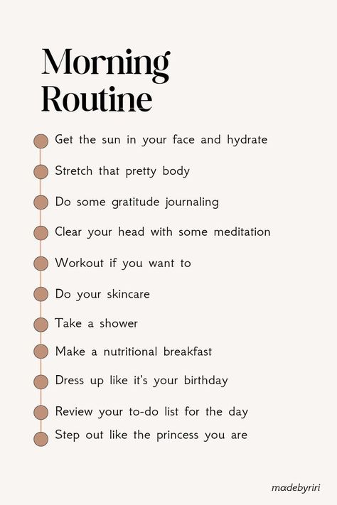 Try this easy morning routine Basic Morning Routine, It Girl Daily Routine, That Girl Morning Routine, Esthetic School, Clean Girl Morning Routine, Sahm Routine, Morning Self Care Routine, Summer Morning Routine, Aesthetic Morning Routine