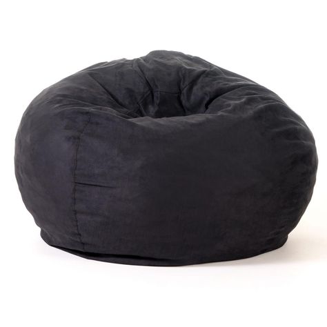 Procure a cozy and comfortable place to sit anywhere in the home with this Noble House Black Microfiber Double-Seamed Bean Bag. Features double zipper. Black Bean Bag, Bean Bag Sofa Bed, Black Bean Bags, Bean Bag Lounge Chair, Extra Large Bean Bag, Bean Bag Bed, Bean Bag Lounger, Bean Bag Cover, Pouf Chair