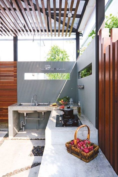 (ad) **Deals and Discounts**  Save Deck Space With These Patio Storage Ideas Simple Outdoor Kitchen Design, Kitchen Ideas Philippines, Outdoor Kitchen Design Philippines, Kitchen Design Philippines, Dirty Kitchen Design, Simple Outdoor Kitchen, Backyard Dining, Dirty Kitchen, Outdoor Kitchen Decor