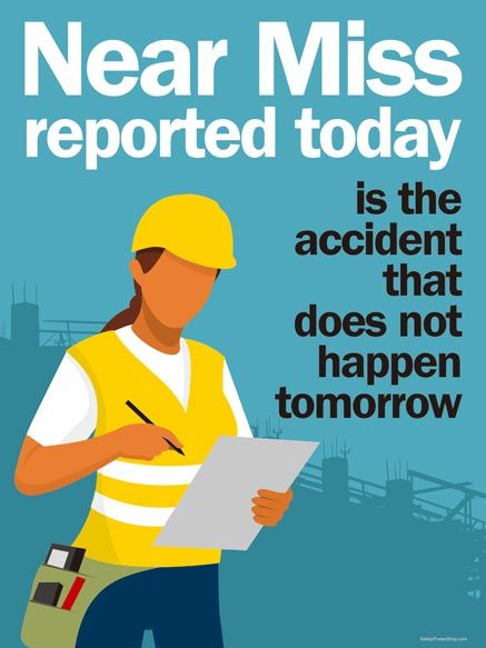 Near Miss Posters | Safety Poster Shop Health Safety Poster, Mines Safety Poster, Industrial Safety Slogans In Hindi, Hse Safety Poster, Safety Posters Workplace, Safety Posters Workplace Ideas, Safety Poster Design, Workplace Safety Quotes, Workplace Safety Slogans