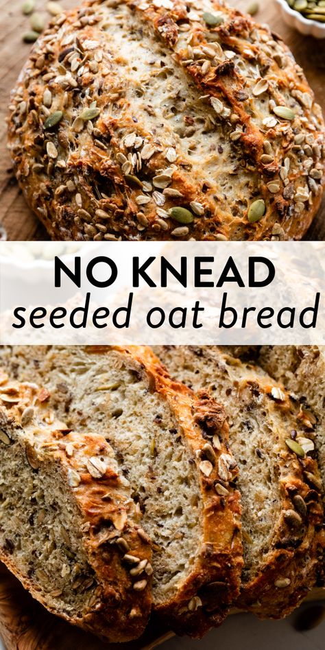 Oat Bread Recipe, Oat Bread, Dutch Oven Bread, Pane Dolce, Artisan Bread Recipes, Vegan Bread, No Knead, God Mat, Bread Machine Recipes