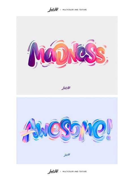 Handmade Fonts Hand Lettering, Texture On Illustrator, Lettering Names Ideas, Gradient Typography, Digital Lettering, Typographic Logo Design, Desain Buklet, Calligraphy Typography, 타이포그래피 포스터 디자인