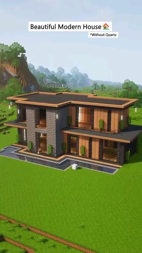 Minecraft Modern House Designs, Minecraft House Interior, Modern House Minecraft, Minecraft Starter House, Modern Minecraft Houses, Case Minecraft, Minecraft Decoration, Rumah Minecraft Sederhana, Minecraft Mansion