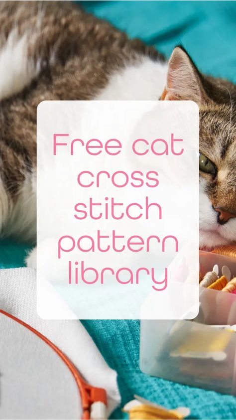 Free cat cross stitch pattern library - Craft with Cartwright Cross Stitch Bookmark Patterns Free Cat, Cat Graph Pattern, Cross Stitch Cat Pattern Free, Free Cat Cross Stitch Patterns, Cute Cross Stitch Patterns Free, Fun Cross Stitch Patterns, Cat Pixel Pattern, Cat Cross Stitch Pattern Free, Modern Cross Stitch Patterns Free