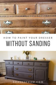 Dresser Cabinet Makeover, Updating Dresser Diy, Makeover Dresser Ideas, Diy Dresser Makeover Black, Repaint Dresser Diy, Update Old Dresser, Diy Black Dresser Makeover, Old Dresser Makeovers, Refinishing Dresser