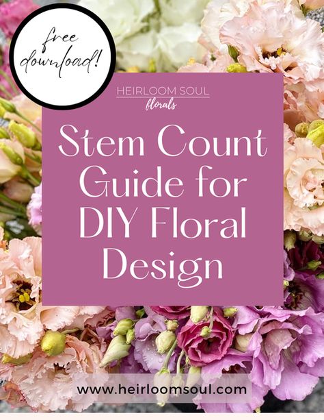 Learn how to calculate how many stems of flowers and greenery needed to make DIY wedding flowers, bouquets, centerpieces, bud vases, and DIY flower bars. Exact stem counts we use for wedding floral designs here! How Many Flowers For Centerpieces, How Many Stems Per Bouquet, Types Of Floral Arrangements, Floral Arrangement Recipe, Floral Recipes Flower Arrangements, Diy Floral Bouquets, How To Make Floral Arrangements, How Many Flowers Do I Need For Wedding, Flower Recipes Arrangement