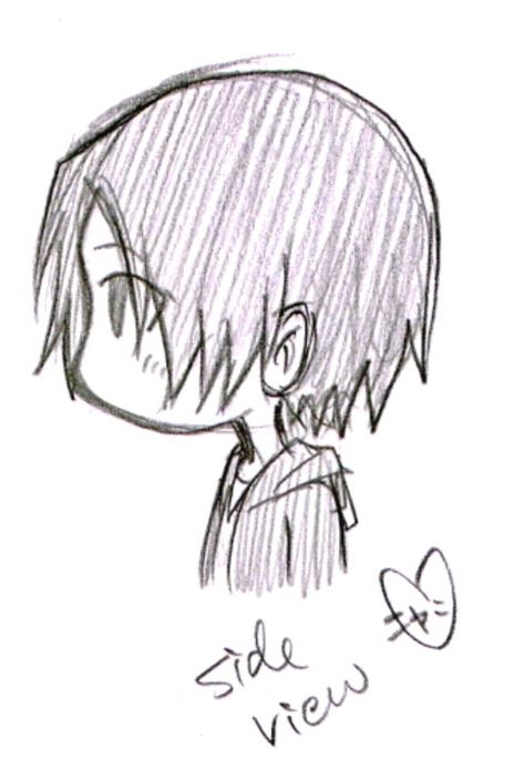 Chibi Side View, Chibi Side Profile, Drawing Of Anime, Blocky Art, Anime Side View, Anime Side Profile, Chibi Poses, Anime Hairstyles Male, Side View Drawing