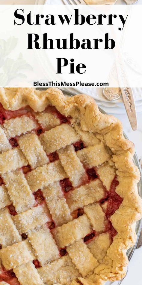 Rubarb Pie, Easy Strawberry Rhubarb Pie, Strawberry Rhubarb Pie Filling, Rhubarb Pie Recipe, Strawberry Rhubarb Recipes, Strawberry Rhubarb Pie Recipe, Rhubarb Recipes Pie, Rhubarb Desserts, Pie Pie