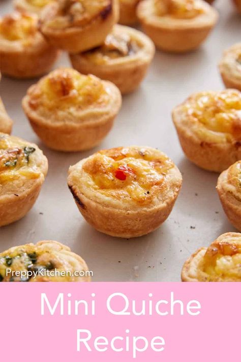 Whether you’re in need of a delectable hors d’oeuvres option the next time you host a party or want to load up your freezer with a perfectly portioned grab-and-go quick breakfast, this Mini Quiche recipe has you covered! Made with just a few simple ingredients and less than 30 minutes of active prep, these completely customizable mini quiches are on my list of go-to easy recipes. Recipes Puff Pastry, Mini Breakfast Quiche, Mini Quiche Recipe, Mini Quiche Recipes, Mini Breakfast, Preppy Kitchen, Mini Quiches, Breakfast Quiche, Mini Quiche