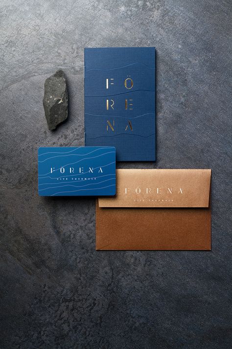 Förena spa identity on Behance Spa Branding, Digital Communication, 카드 디자인, Stationary Design, Piece Of Paper, Real Estate Branding, Restaurant Branding, E Card, Corporate Design