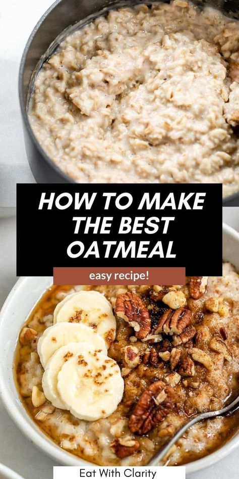 Best Oatmeal Recipe, Easy Oatmeal Recipes, Make Oatmeal, Healthy Oatmeal Recipes, Vegan Oatmeal, Snack Prep, Easy Oatmeal, Healthy Food Facts, Best Oatmeal