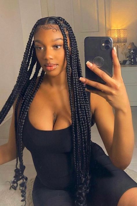 30 Box Braids, Latest Braids, Coi Leray Braids, Braids Hairstyles For Black Women, Coi Leray, Big Box Braids Hairstyles, Jumbo Box Braids, Box Braids Hairstyles For Black Women, Braids Hairstyles Pictures