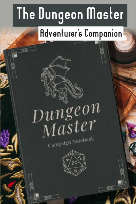 The Dungeon Master Campaign Journal is a must-have accessory for any Dungeons and Dragons enthusiast who wants to keep their campaign notes organized and their creativity flowing. This hardcover journal is designed with the busy Dungeon Master in mind and features ample space for notes, campaign planning, and character tracking. It is fully customizable on the front and back covers, so you can make it your own Book Campaign, Dungeons And Dragons Books, Campaign Planning, Dungeons And Dragons Classes, Notes Organization, Diy Notebook, Dungeon Master, Spell Book, Hardcover Journals