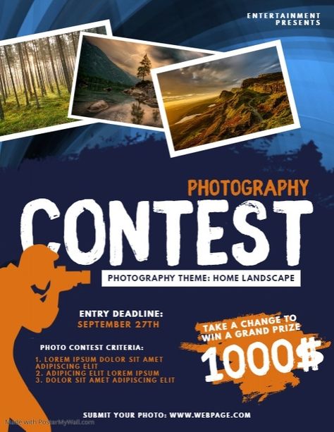 Photography Contest Flyer Template | PosterMyWall Photo Contest Poster, Contest Poster, Cooking Contest, Only Photo, Online Contest, Photography Themes, Photography Contest, Photography Exhibition, Photography Competitions