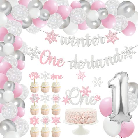 Winter Onederland Party Decorations, First Birthday Winter, Winter Onederland Birthday Party, 1st Birthday Girl Decorations, Winter Onederland Party, Onederland Birthday Party, Winter Wonderland Birthday, 1st Birthday Girl, Winter Onederland Birthday