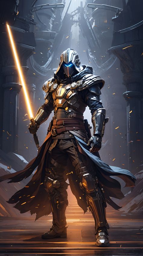 Jedi Battle Armor, Jedi Armor Concept Art, Star Wars Fantasy Art, Battle Suit Concept Art, Space Opera Concept Art, Star Wars Armor, Jedi Armor, Man Cave Posters, Dark Souls Artwork