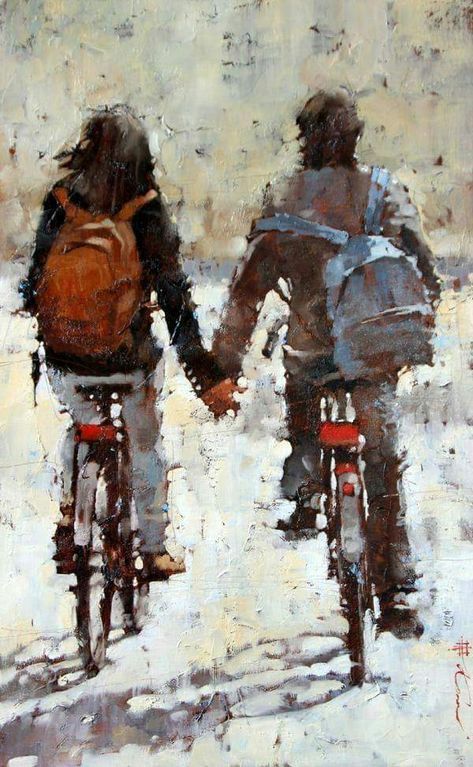 Andre Kohn Art, Love Oil, Romance Art, Art Of Love, Cute Couple Art, Art Instructions, Couple Art, Art Studies, Pictures To Paint