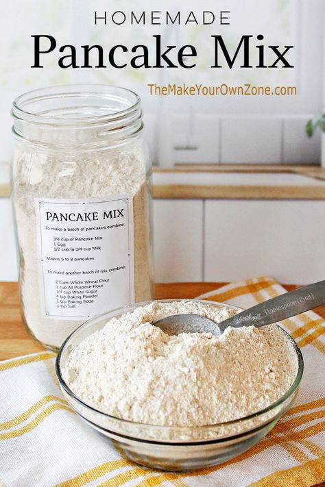 Quick Pancake Mix Recipe, Homemade Homestead Recipes, Healthy From Scratch Recipes, Pancake Mix Diy, Homemade From Scratch Recipes, Diy Pancake Mix Easy, Dry Pancake Mix Recipe, Dry Mixes Make Your Own, Dry Mix Recipes