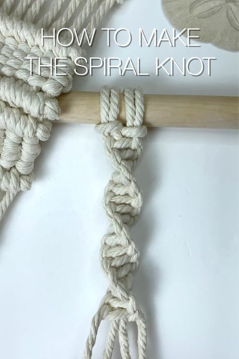 How To Make Macrame Spiral Knot, Macrame Twisted Chain, Macrame Spiral Knots Step By Step, Four Strand Macrame Knot, Macrame Twist Knot Tutorial, Pretty Macrame Knots, Twisted Macrame Knot, Spiral Knot Tutorial, Boho Macrame Tutorial