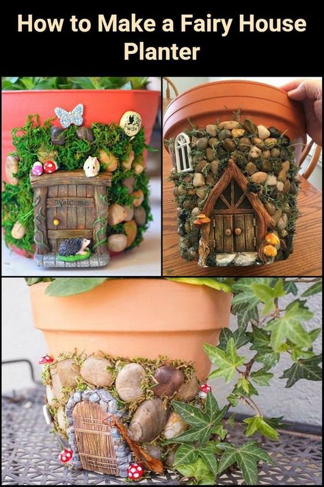 Garden Mini Decoration ideas - GArden Decors - Mini Garden Decor Outdoor Fairy Garden Houses Diy, Fairy Flower Pot Ideas, Fairy Garden Pots Diy, Fairy Planter Pots, Fairy House Plant Pots, Terracotta Pot Fairy House, Fairy Garden Clay Pots, Terra Cotta Pot Fairy House, Fairy Garden Terra Cotta Pots