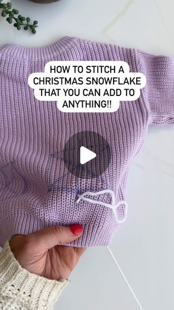 Hand embroided personalised sweaters - Pixie&Me on Instagram: "11 days until our CHRISTMAS DIY kits launch! I have been so busy today in the workshop prepping for this! I hope you love the kits as much as I do! 

This snowflake tutorial will be amongst the videos you will receive as part of your kit! I will voice guide you through it! 🧚🧚🧚🧚

The kits are awesome! You’re going to love it! Optional sweater to be included too from our new range 😍😍

What do you think of our beginner friendly snowflake? Would you give this one a try?? 

Renee 

#christmasembroidery #learntoembroider #yarn #snowflakestitch #howtoembroidasnowflake" How To Embroider A Snowflake, New Year Embroidery Designs, Snowflake Hand Embroidery, Crochet Snowflake Sweater, Christmas Hand Embroidered Sweater, Scarf Embroidery Ideas, Christmas Embroidered Sweaters, Embroider Snowflake, Snowflake Embroidery Pattern Free