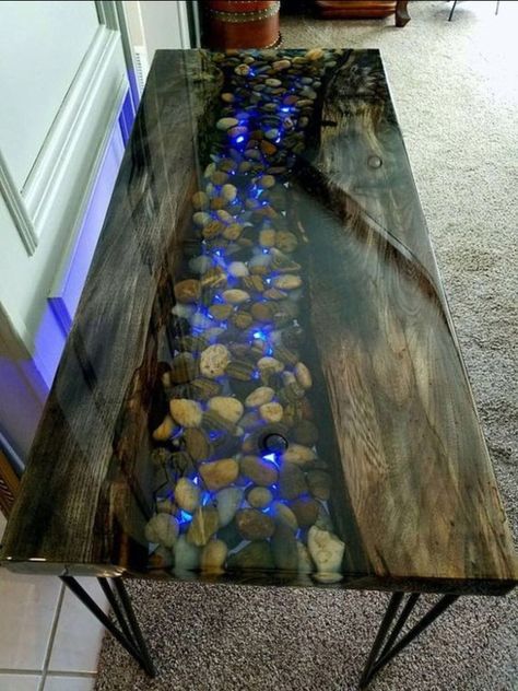 Resin Wood Table, Amazing Resin, Wood Resin Table, Into The Wood, Epoxy Resin Table, Resin Furniture, Diy Holz, Live Edge Table, Into The Woods