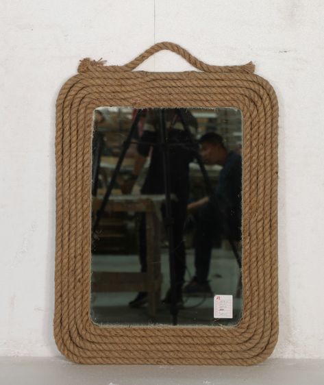 Rectangular Mirror Decor Diy, Framed Mirrors, Rope Frame, Mirror Ideas, Frame Mirror, Framed Mirror, Standing Mirror, Diy Crafts Hacks, Diy Mirror