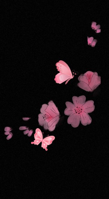 Pink And Black Wallpaper Ipad, Black And Baby Pink Wallpaper, Flowers With A Black Background, Black Background With Flower, Iphone Wallpaper Pink And Black, Pink Flower Black Background, Black And Pink Wallpaper Backgrounds, Cute Black And Pink Wallpaper, Black And Pink Phone Theme