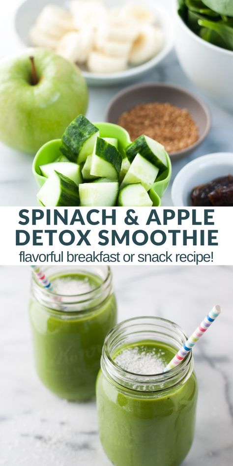 Hop on the new year green smoothie bandwagon with easy to make recipe. This smoothie is just the right amount of sweet, tart, and has some awesome natural detoxifiers like cucumber and lemon. Just one glass and I already started to feel better. A delicious green smoothie made with green apple, spinach and lemon for a bright and flavorful breakfast or snack! Green Apple Cucumber Smoothie, Green Apple Smoothie Recipes Healthy, Green Apple Snacks, Recipes With Green Apples, Apple Smoothie Recipes Healthy, Apple Cucumber Smoothie, Spinach Apple Smoothie, Green Apple Smoothie Recipes, Island Green Smoothie Recipe