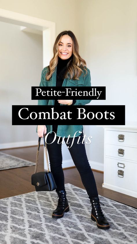 Outfit For Boots For Women, Combat Boots For Petite Women, Black Military Boots Outfit, Combat Boot Winter Outfits, Styling Lace Up Boots, Style Boots Women Fashion, How To Style Black Combat Boots, Boots With Laces Outfits, What To Wear With Black Boots