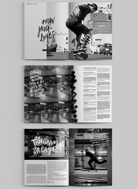 Cool Magazine Layout Design, Magazine Photo Layout, Layout Design Editorial, Fashion Magazine Layout Design, Editorial Design Layouts, Magazine Graphics, Magazine Graphic Design, Skateboard Magazine, Fashion Editorial Layout