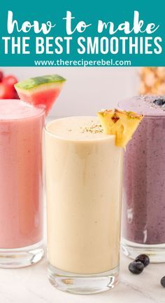 Frozen Fruit Smoothie Recipes, Easy Fruit Smoothie Recipes, Easy Fruit Smoothies, Yummy Fruit Smoothies, Frozen Fruit Smoothie, Best Smoothies, Blender Smoothie, Recipes Fruit, Fruit Smoothie Recipes Healthy