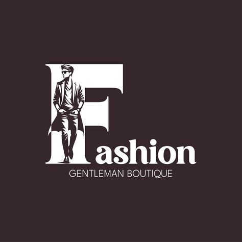 Fashion gentleman boutique logo template | Premium Vector #Freepik #vector Clothing Logo Design, Boutique Names, Men Logo, Clothing Brand Logos, Boutique Logo, Man Logo, Fashion Logo Design, Business Card Maker, Clothing Logo