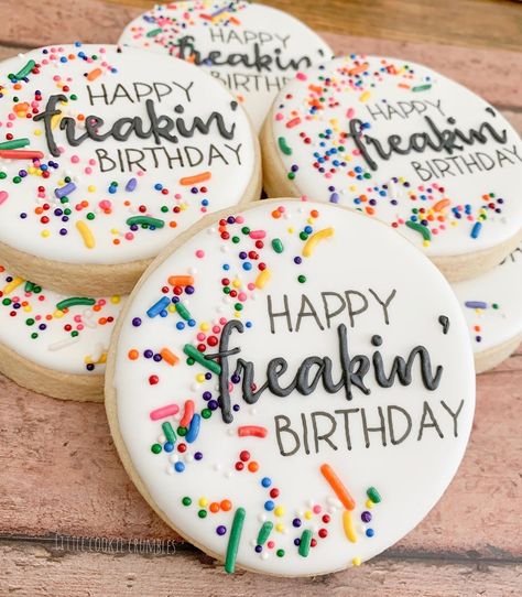 Little Cookie Crumbles on Instagram: “Wishing my cousin a very happy birthday!😜 . . . #sugarcookie #sugarcookies #royalicing #cookie #cookies #royalicingcookies…” Cookie With Royal Icing, Birthday Sugar Cookies, Birthday Biscuits, Cookie Birthday Party, Happy Birthday Cookie, Cookies Gift, Sugar Cookie Royal Icing, Sugar Cookie Icing, Vanilla Sugar Cookie