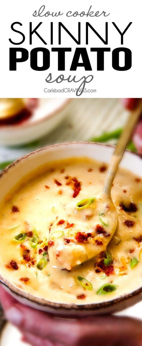 Crockpot Potato Soup, Slow Cooker Potato, Crockpot Potato, Slow Cooker Potato Soup, Slow Cooker Potatoes, Potato Soup Crock Pot, Diy Easy Recipes, Carlsbad Cravings, Creamy Potato Soup