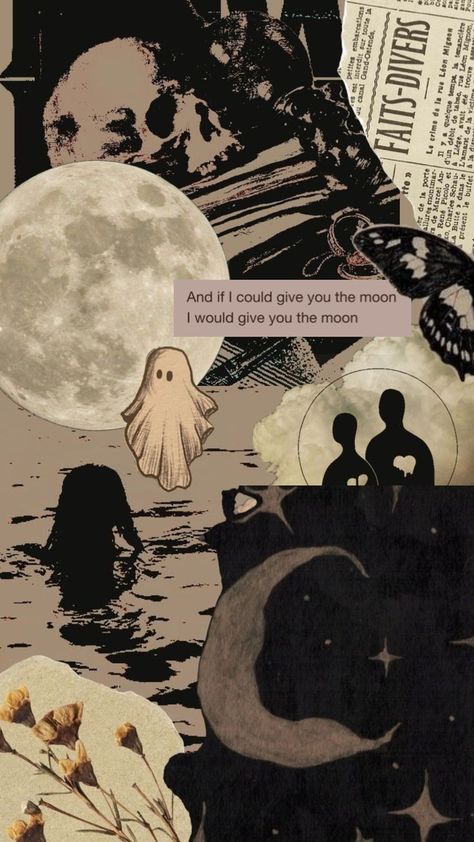 Ghost, Moon, Wallpapers, Collage, Water