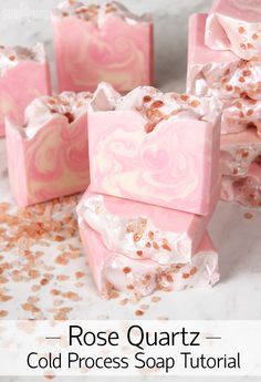 Rose Quartz Cold Process Soap Tutorial Goat Products, Soap Studio, Savon Diy, Soap Queen, Săpunuri Handmade, Soap Tutorial, Pink Soap, Soap Making Recipes, Diy Kosmetik