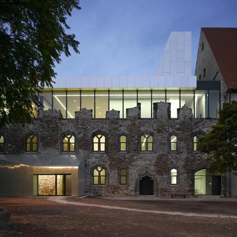 Halle Germany, Architecture Extension, Conservation Architecture, Ruins Architecture, Ruined Castle, Architecture Cool, Architecture Renovation, Stone Building, Renovation Architecture