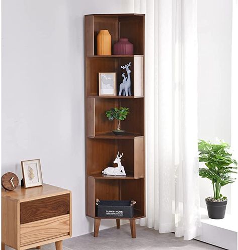 Corner Shelf Ideas, Corner Shelf Design, Corner Bookshelf, Corner Furniture, Corner Bookshelves, Small Bookshelf, Home Office Kitchen, Living Room Corner, Corner Storage