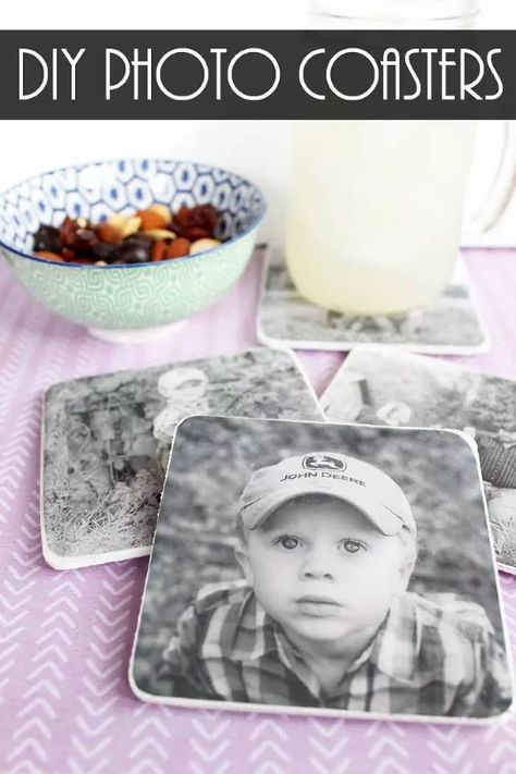 16 DIY Holiday Gifts to Start Planning for Right Now | Hometalk Photo Coasters Diy, Diy Photo Coasters, Epoxy Resin Projects, Mod Podge Crafts, Coaster Crafts, Foto Transfer, Photo Coasters, Diy Holiday Gifts, Photo Transfer