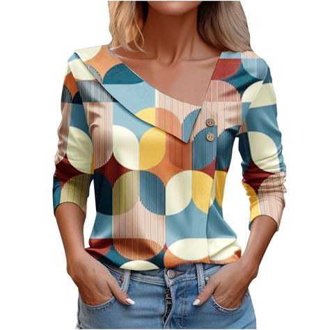 PRICES MAY VARY. dressy summer tops women's henley shirts womens 3/4 length sleeve tee shirts women tops with 3/4 sleeve womens tops for summer woman casual tops 1/2 sleeve tops for women casual womens shirts tunic tees for women womens tops summer trendy t shirt for women 2024 womens tops with 3/4 sleeves plus size boho tops women's 3/4 sleeve t shirts lightweight shirts for women summer dressy tops for women 2024 women's 3/4 sleeve summer tops cute plus size clothes summer shirts for women 202 Clothes For Women Over 60, Shirts For Women Summer, Womens Work Shirt, Henley Shirt Women, Womens Boho Tops, Womens Activewear Tops, Black Lace Shirt, Tops For Women Casual, Cotton Shirts Women