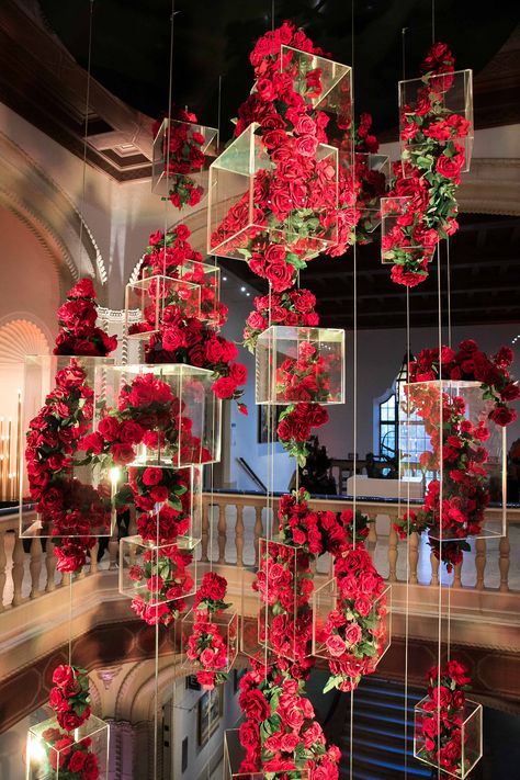 San Diego Museum of Art – FLORAL ART Wedding Stage Decorations, Kraf Diy, Stage Decorations, Wedding Stage, Wedding Deco, Red Wedding, Wedding Themes, Wedding Backdrop, Quince