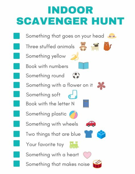 Indoor scavenger hunt Indoor Scavenger Hunt For Kids, Indoor Scavenger Hunt, Uppfostra Barn, Scavenger Hunt Clues, Scavenger Hunt For Kids, Indoor Activities For Kids, Learning Ideas, Fun Family Activities, Toddler Learning Activities