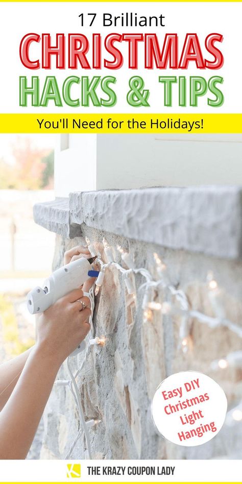 These Christmas hacks & tips will make your holidays cheaper, easier, and more festive! The Krazy Coupon Lady has all the DIY Christmas decoration crafts, Christmas light hanging hacks, Christmas tree… More Christmas Decorating Hacks, Hosting Hacks, Diy Christmas Cookies, Christmas Tree Decorating Tips, Diy Christmas Party, Diy Christmas Decorations For Home, Diy Christmas Lights, Holiday Hosting, Christmas House Lights