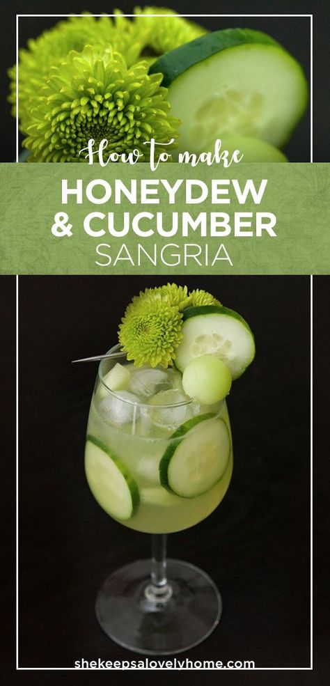 Honeydew Cocktail, Green Cocktails, Sangria Drink, Batch Cocktail Recipe, Summer Vodka Cocktails, Vodka Lime, Sangria Wine, White Sangria, The Color Green